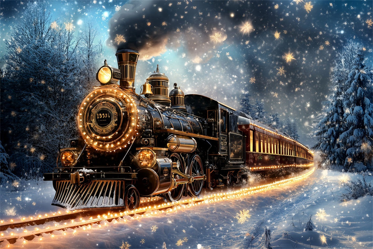Winter Backdrops Enchanted Winter Railway Backdrop UK CSH57-217