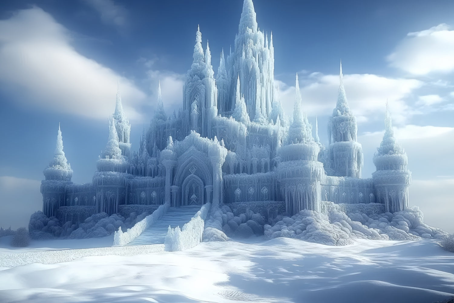 Ice Castle Backdrop Frozen Throne Citadel Backdrop UK CSH57-220