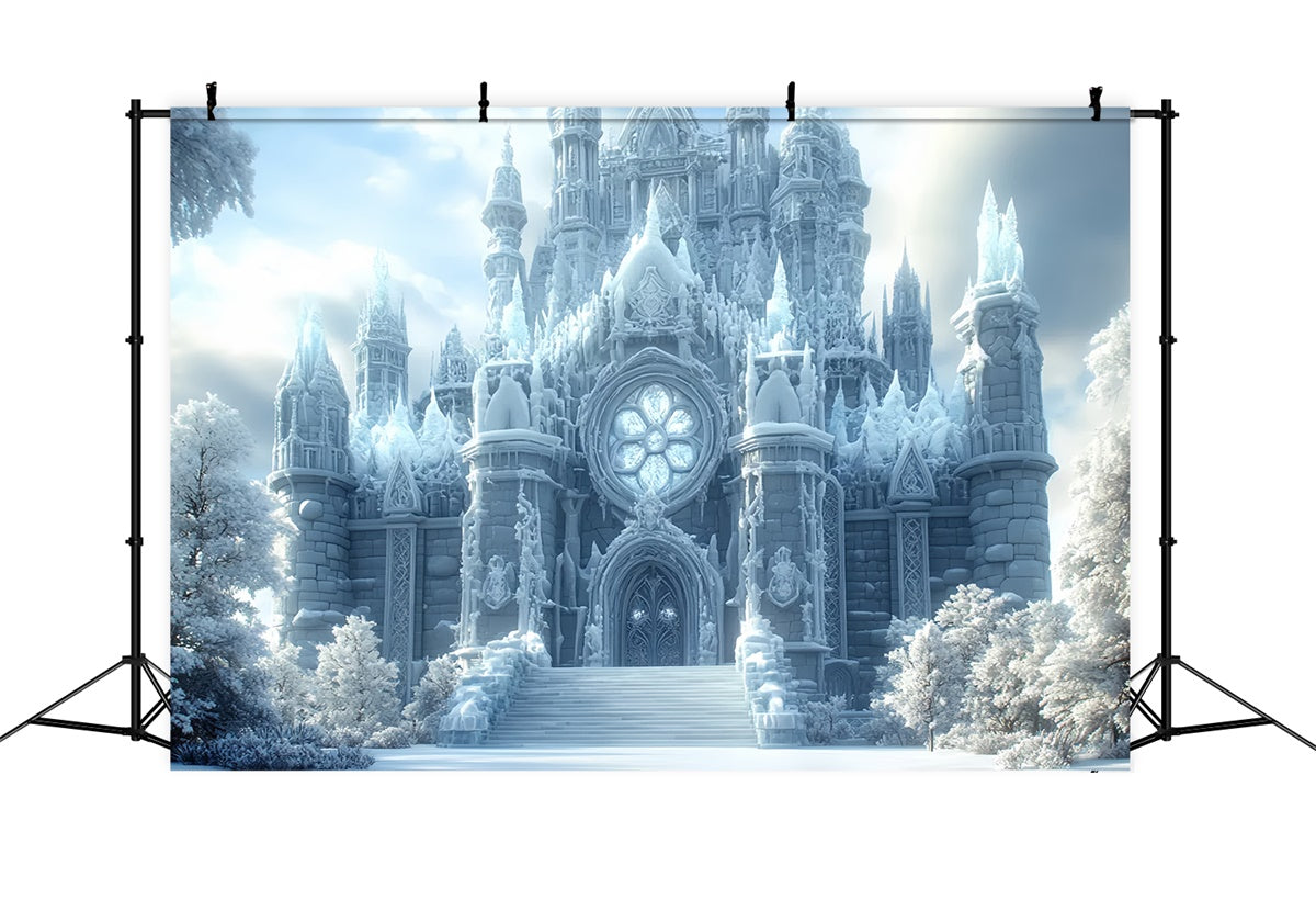Winter Photo Backdrop Winter Majesty Castle Backdrop UK CSH57-221