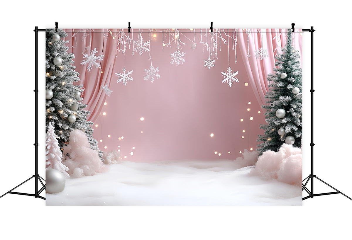 Winter Backdrops Blush Snow Christmas Backdrop UK CSH57-224