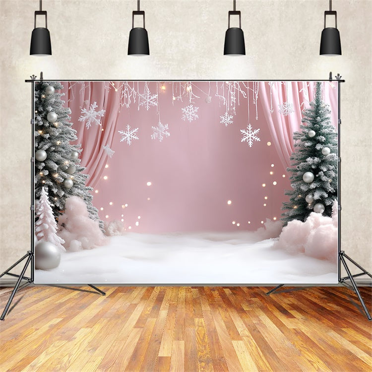 Winter Backdrops Blush Snow Christmas Backdrop UK CSH57-224