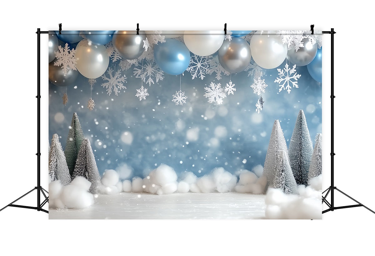 Winter Snow Backdrop Snow Cheer Balloon Arch Backdrop UK CSH57-227