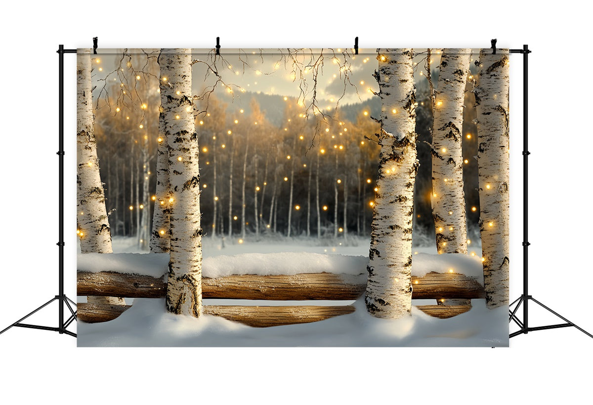Winter Forest Backdrop Twinkling Birch Forest Backdrop UK CSH57-233