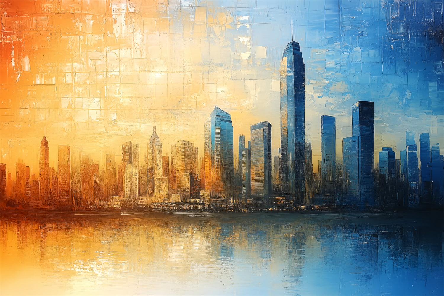 Artistic Backdrop City Reflections Glow Fabric Backdrop UK CSH57-254