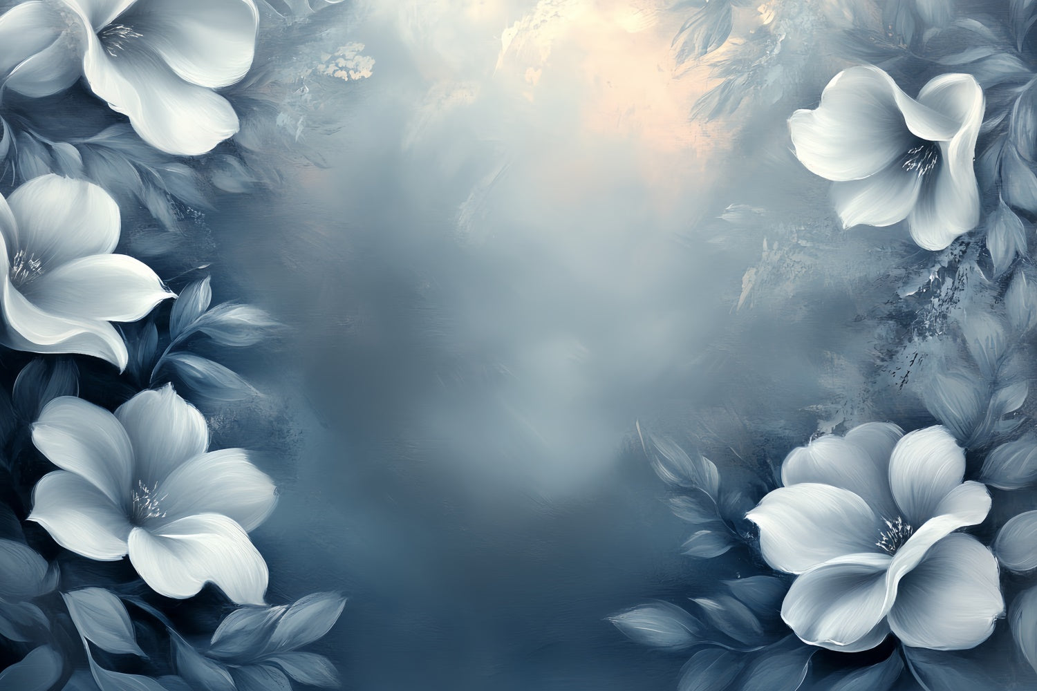 Fine Art Photography Backdrop Dreamy Blue Petal Backdrop UK CSH57-257