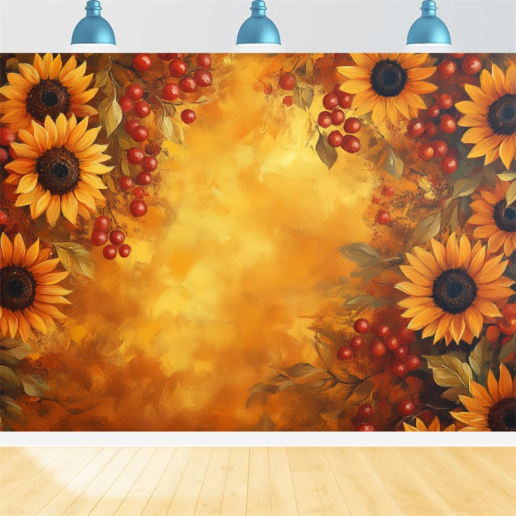 Painting Backdrops Harvest Sunflower Joy Video Backdrop UK CSH57-258
