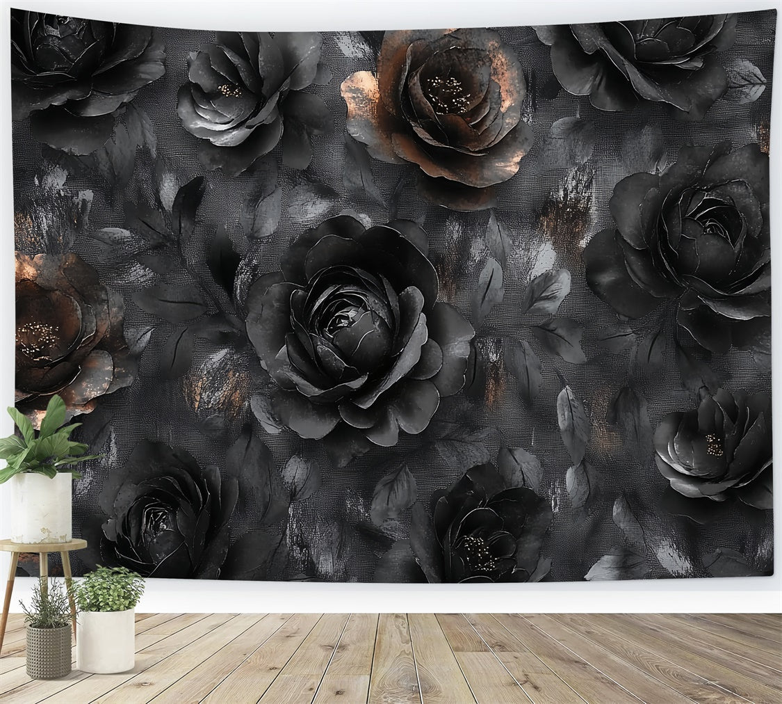 Fine Art Photography Backdrops Black Floral Texture Backdrop UK CSH57-260