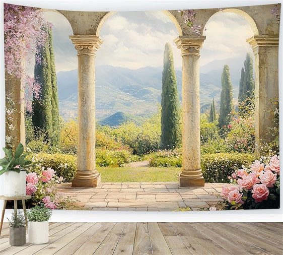 Artistic Backdrop Romantic Valley Terrace Cloth Backdrops UK CSH57-280
