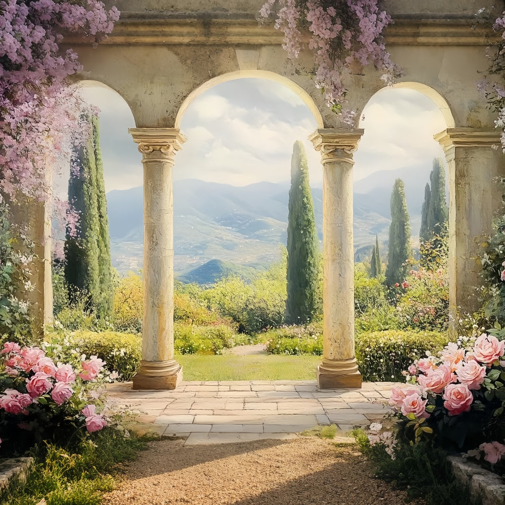 Artistic Backdrop Romantic Valley Terrace Cloth Backdrops UK CSH57-280