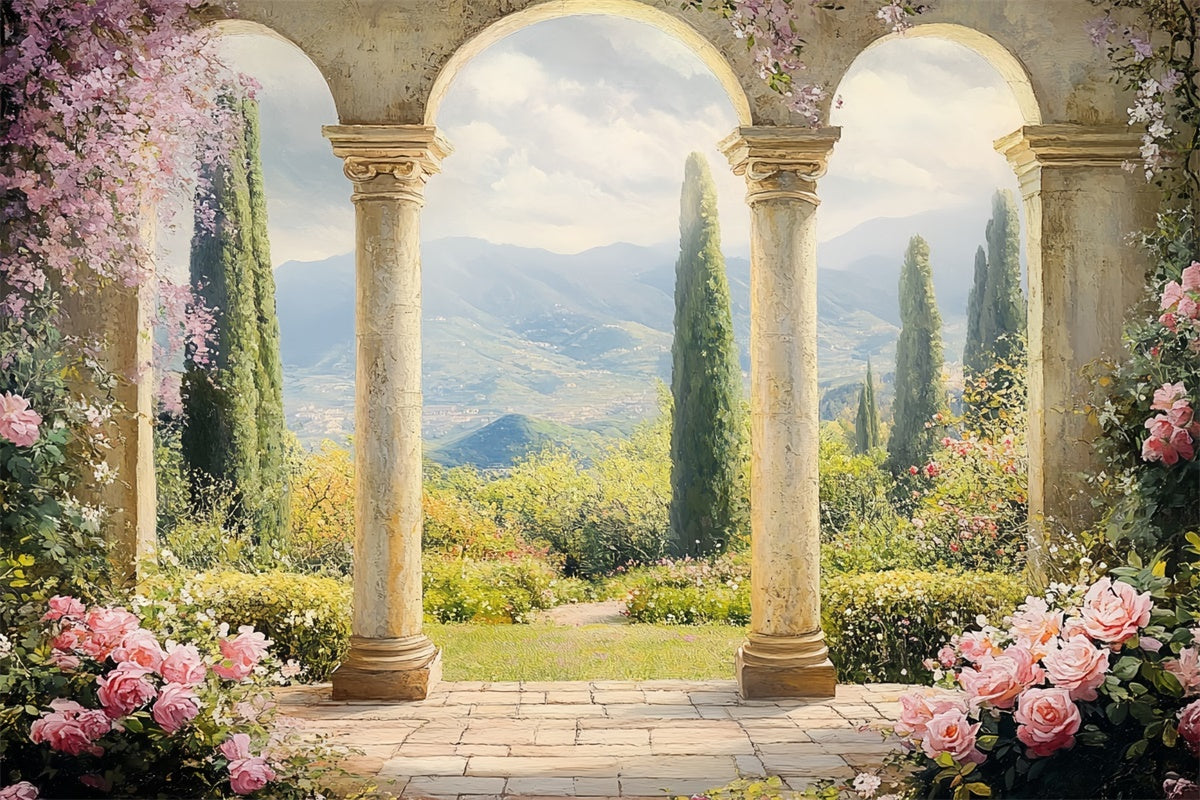 Artistic Backdrop Romantic Valley Terrace Cloth Backdrops UK CSH57-280