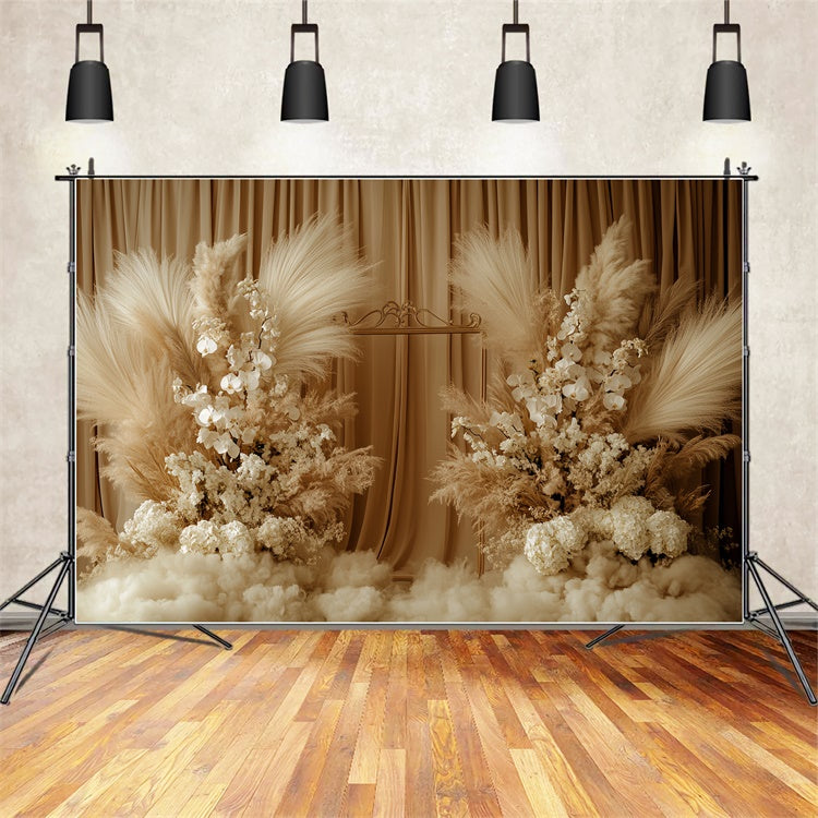 Bohemian Backdrop Beige Dream Boho Floral Backdrop UK CSH57-299