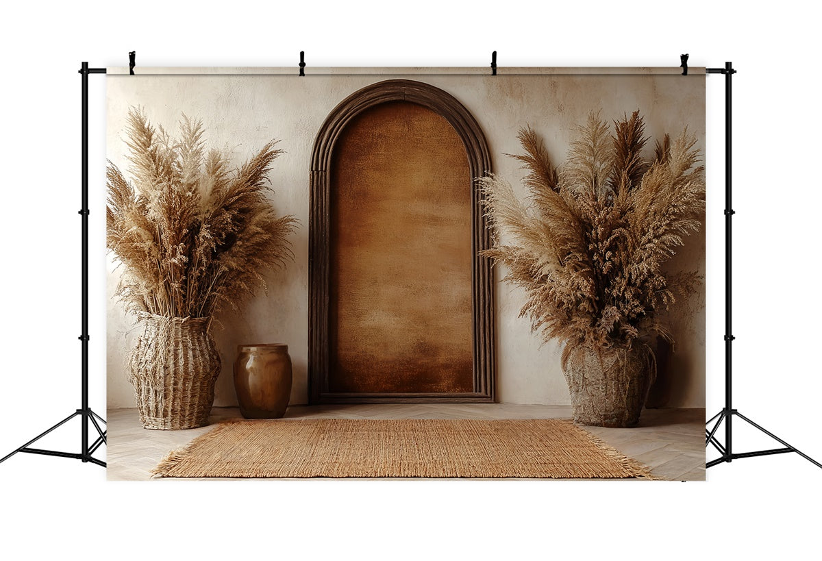 Boho Backdrop Photography Arch Pampas Scene Backdrop UK CSH57-305