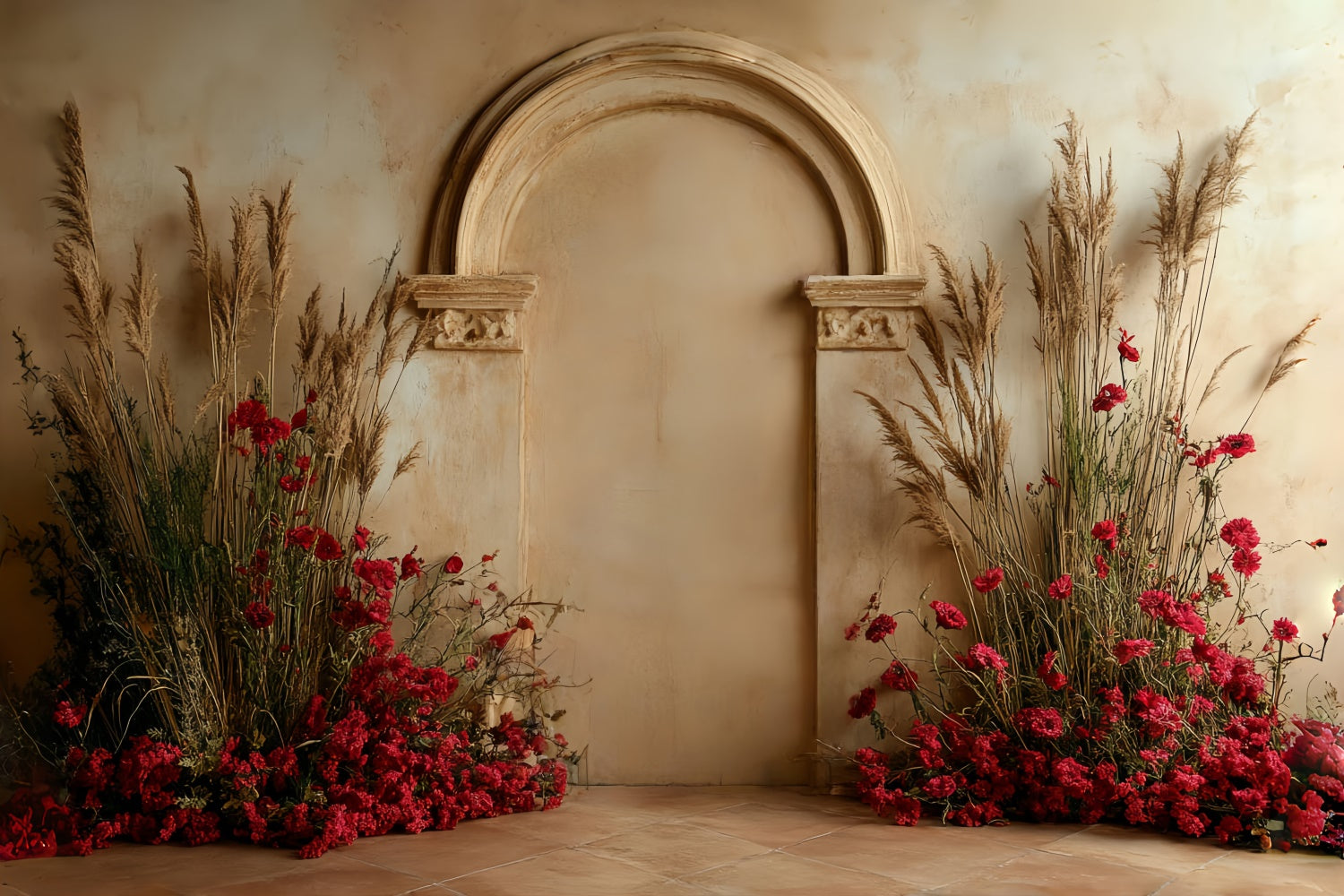 Bohemian Photo Backdrop Vibrant Garden Archway Backdrop UK CSH57-310