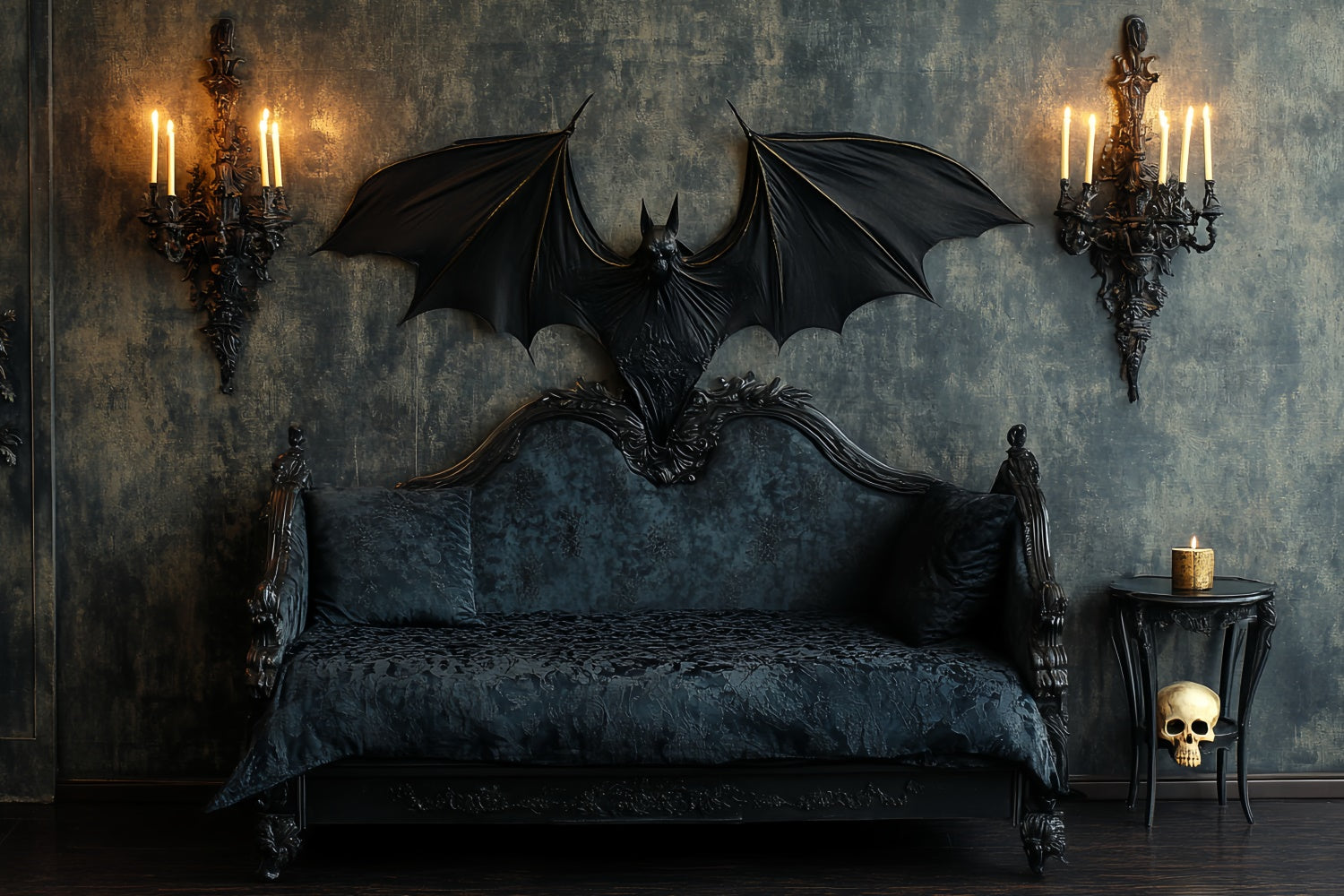 Halloween Photo Booth Backdrop Gothic Bat Manor Backdrop UK CSH57-61