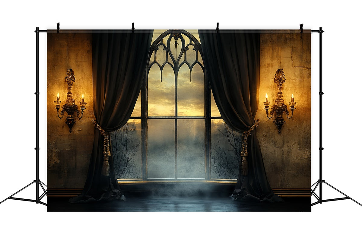 Halloween Backdrop Ideas Twilight Gothic Window Backdrop UK CSH57-65