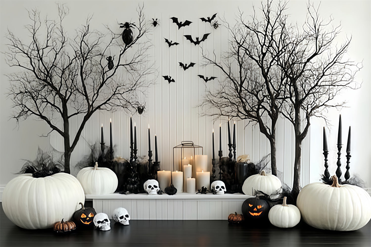 Halloween Wall Backdrop Bats Candles Curses Backdrop UK CSH57-69