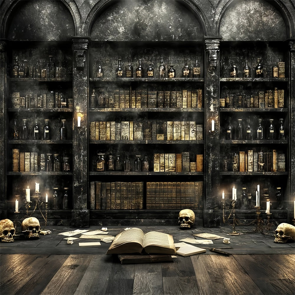 Spooky Halloween Backdrop Potion Tome Library Backdrop UK CSH57-71