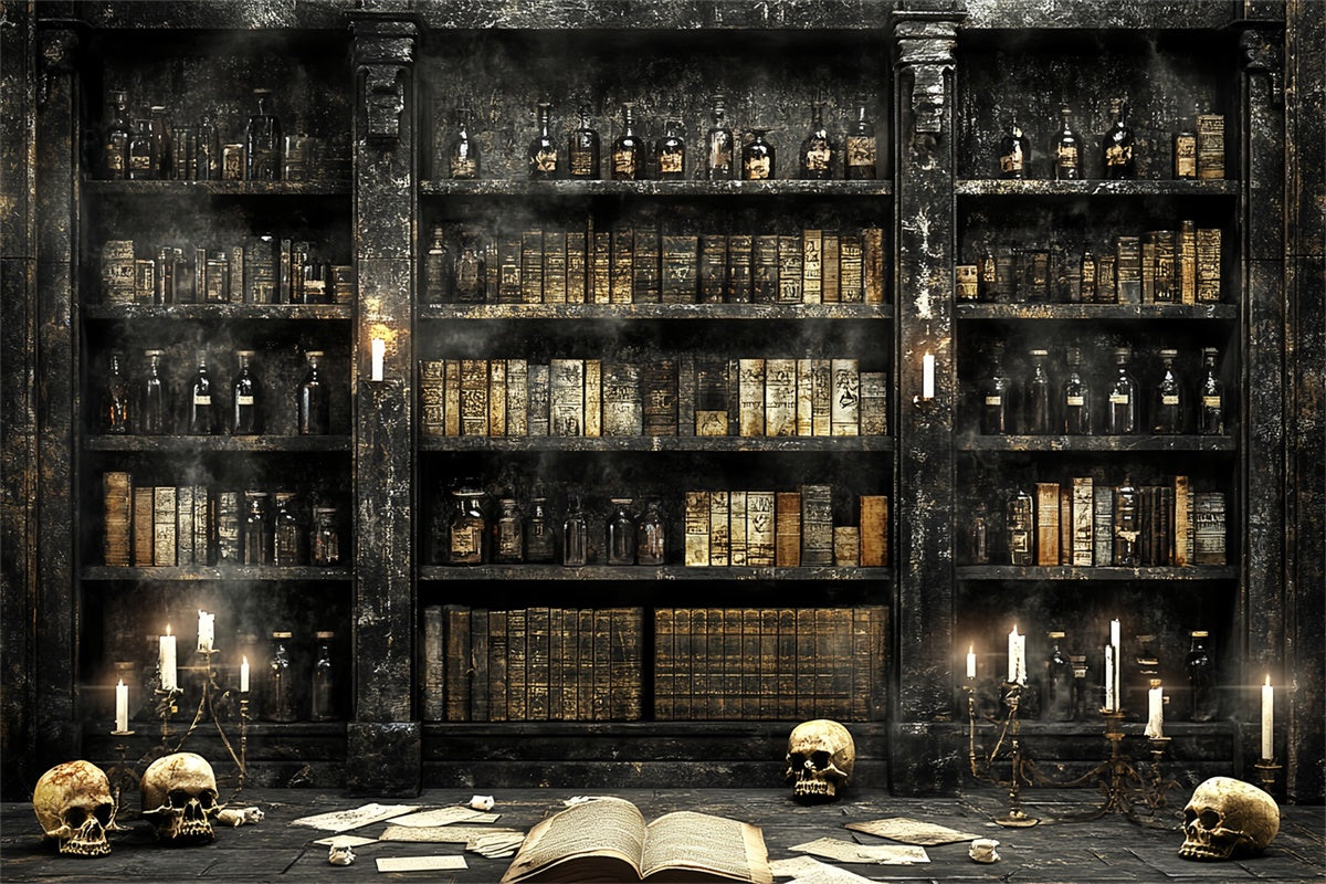 Spooky Halloween Backdrop Potion Tome Library Backdrop UK CSH57-71