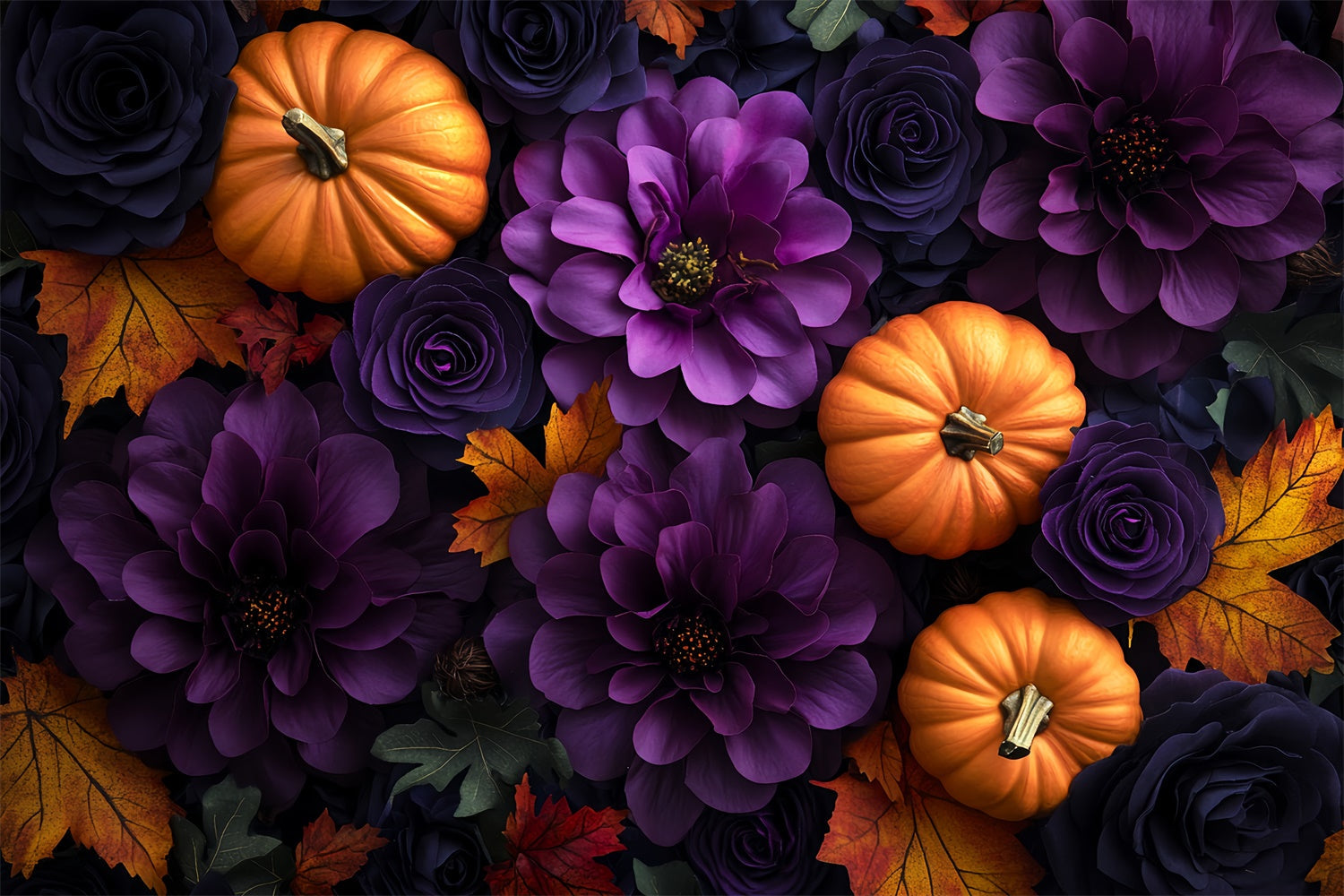 Halloween Backdrops Pumpkin Blossom Twilight Backdrop UK CSH57-75