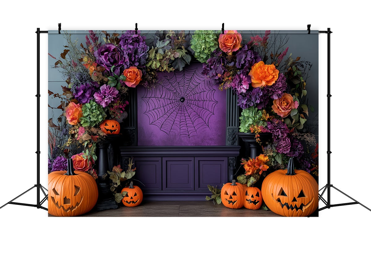 Halloween Photography Backdrop Spooky Floral Arch Backdrop UK CSH57-78