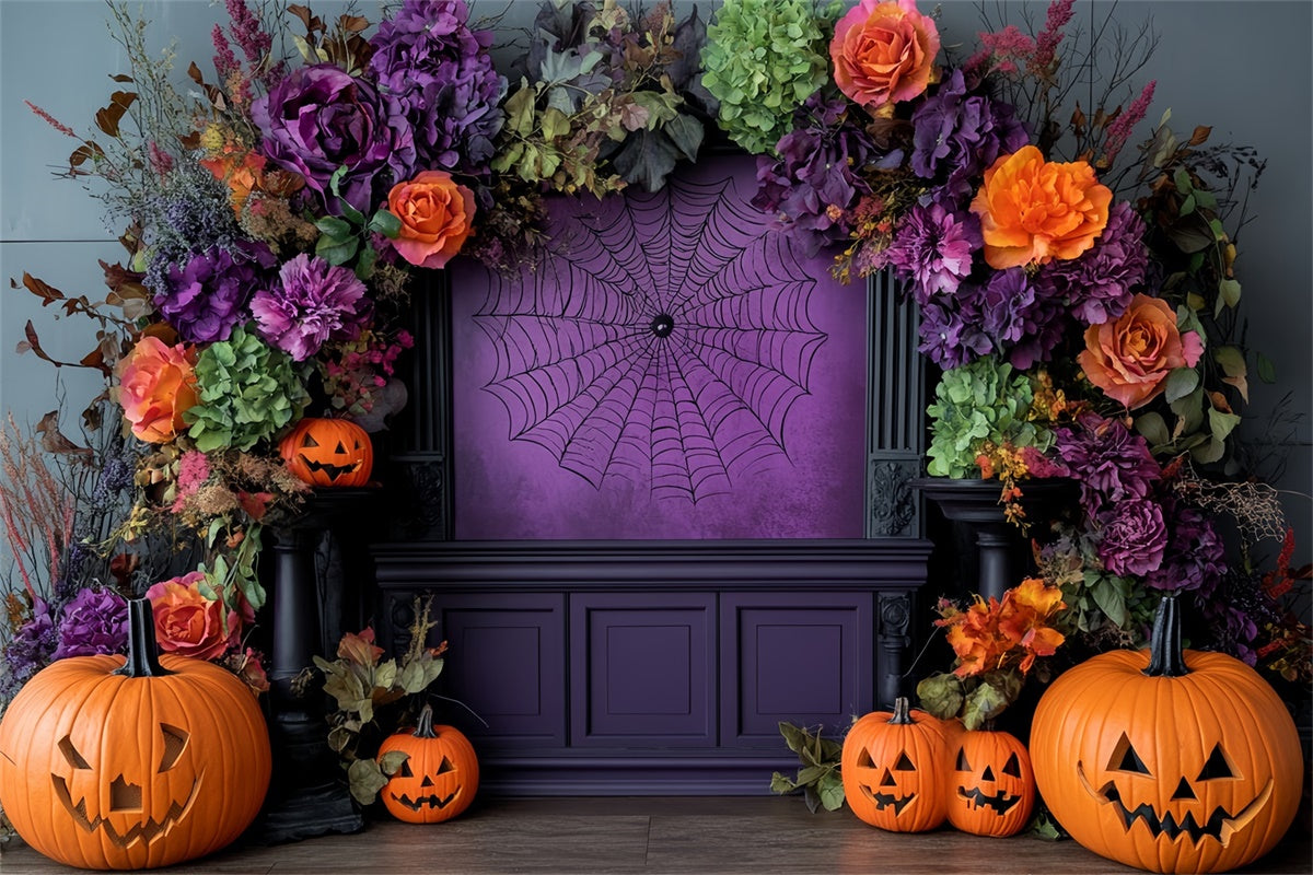 Halloween Photography Backdrop Spooky Floral Arch Backdrop UK CSH57-78