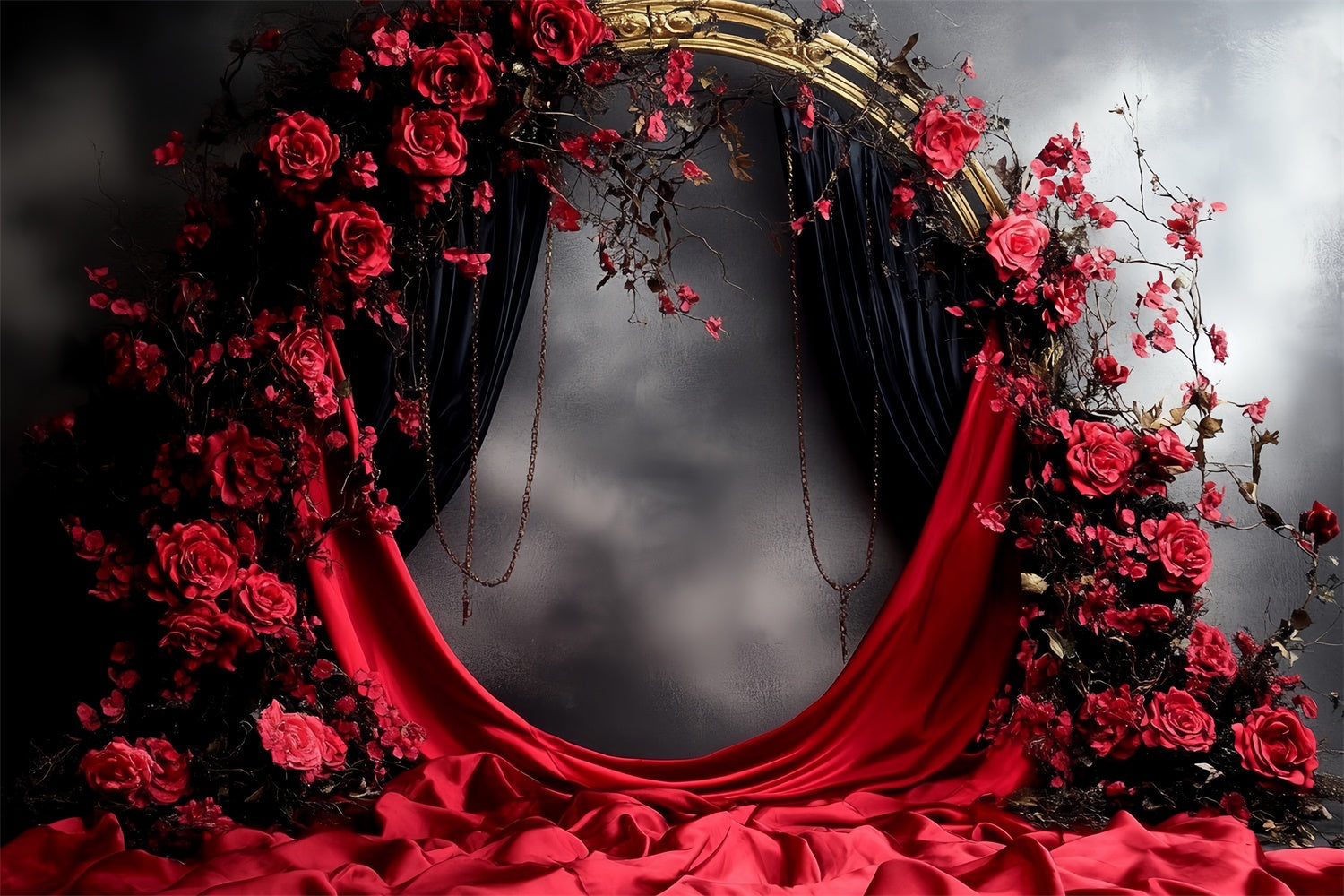 Retro Backdrop Scarlet Romance Arch Vintage Photo Backdrop UK CSH57-85