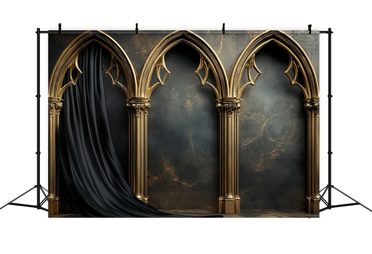 Vintage Wall Backdrop Gothic Gold Archway Backdrop UK CSH57-89