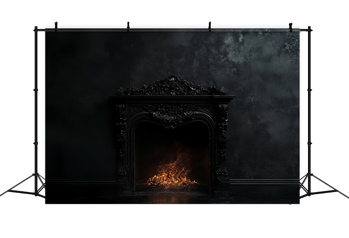 Vintage Studio Backdrop Midnight Flame Mantel Backdrop UK CSH57-93
