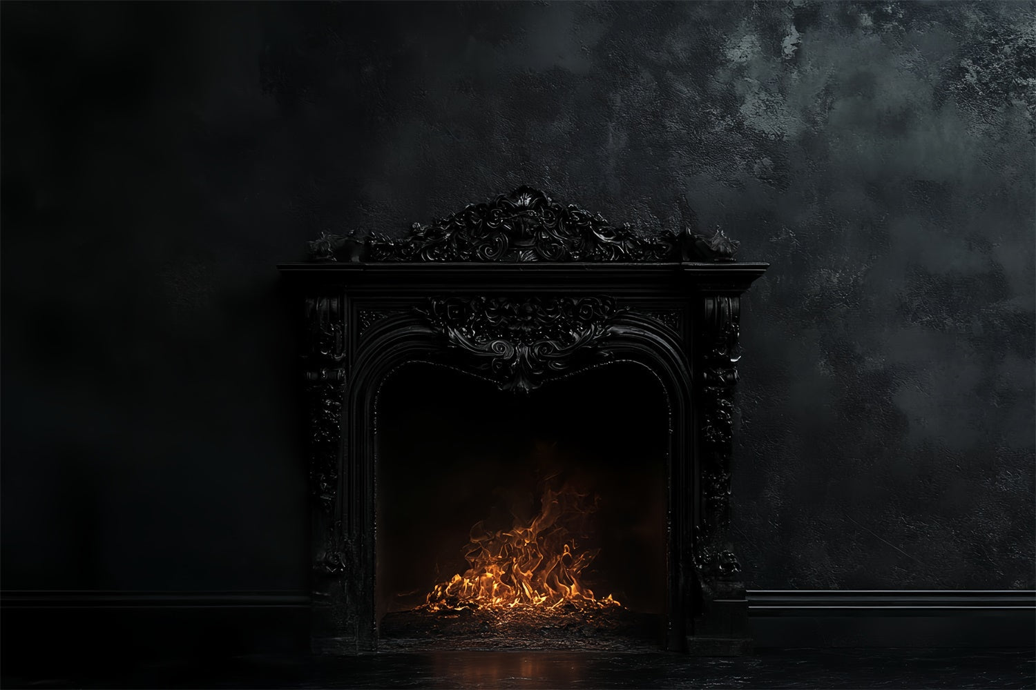 Vintage Studio Backdrop Midnight Flame Mantel Backdrop UK CSH57-93