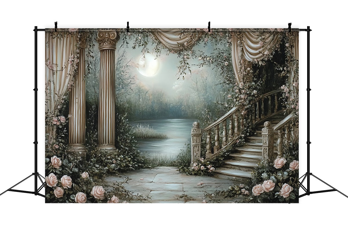 Backdrop Vintage Enchanted Moonlit Garden Backdrop UK CSH57-95