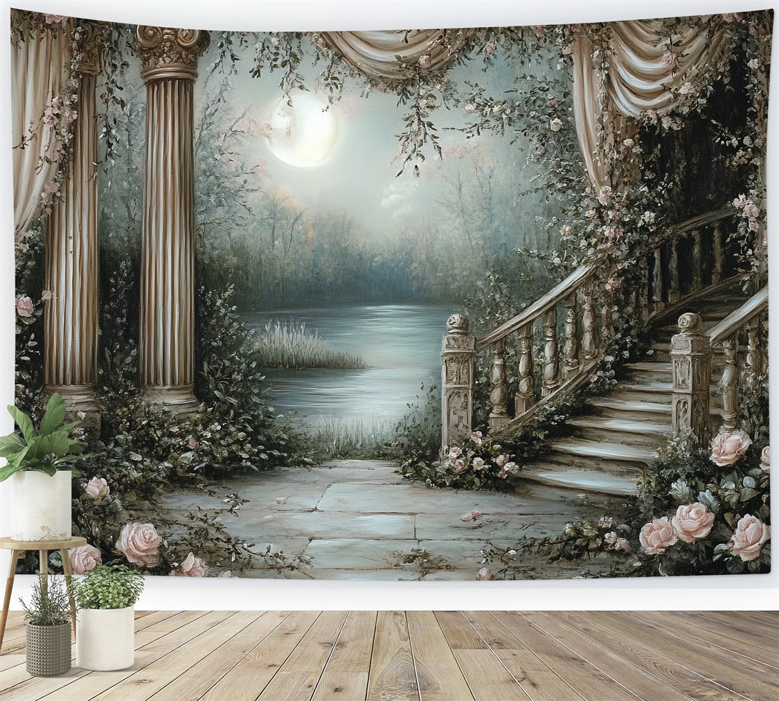 Backdrop Vintage Enchanted Moonlit Garden Backdrop UK CSH57-95