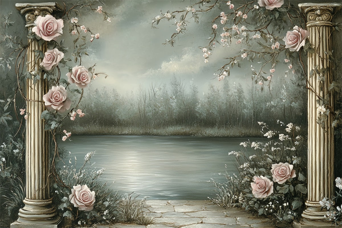 Vintage Photo Backdrops Lakeside Petal Dreams Backdrop UK CSH57-96