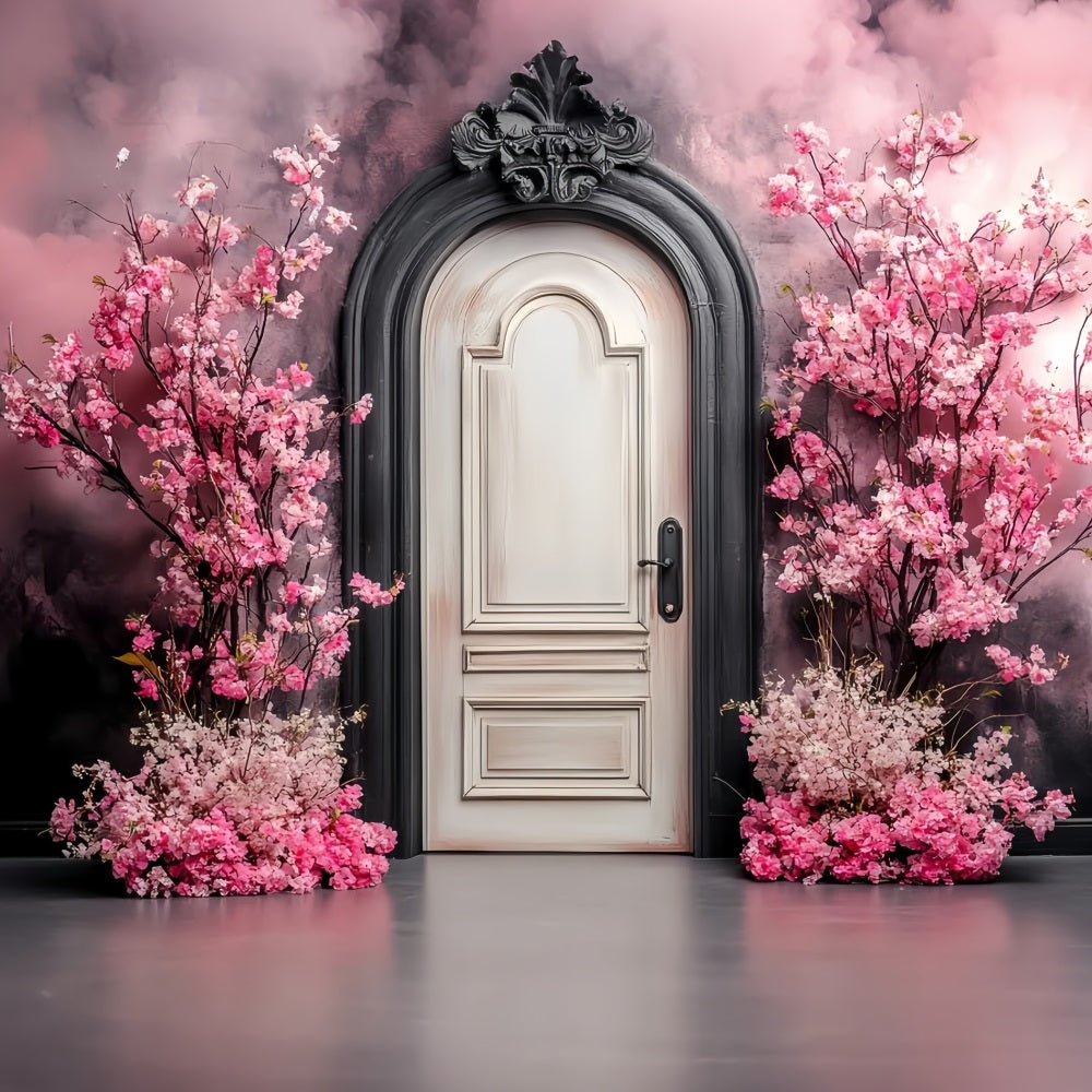 Cherry Blossom Backdrop Ornate Door Blossom Arrangement Flower Backdrop UK CSH58-105