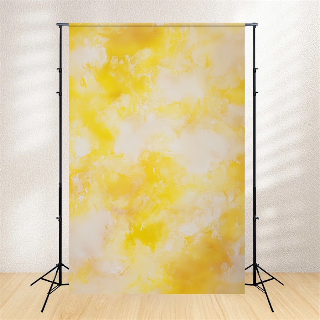 Yellow Backdrop Soft Yellow Cloud Strokes Abstract Backdrop UK CSH58-164