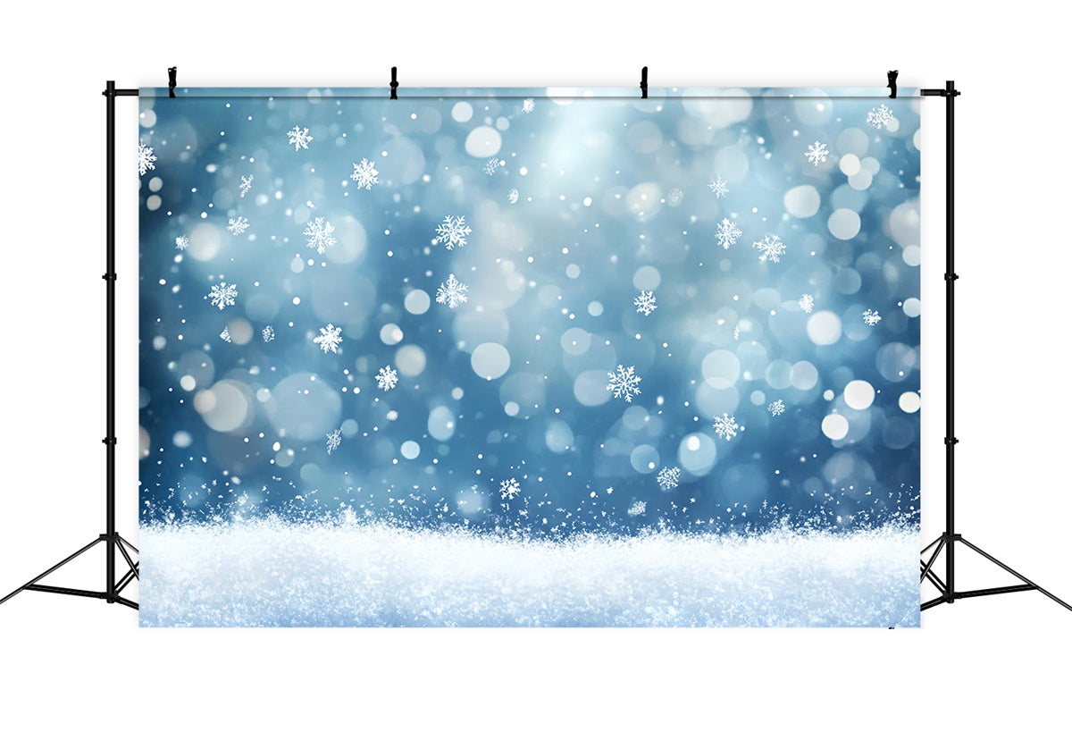 Snowflake Backdrop Falling Snowflakes and Sparkling Bokeh Lights Winter sky Backdrop UK CSH58-17