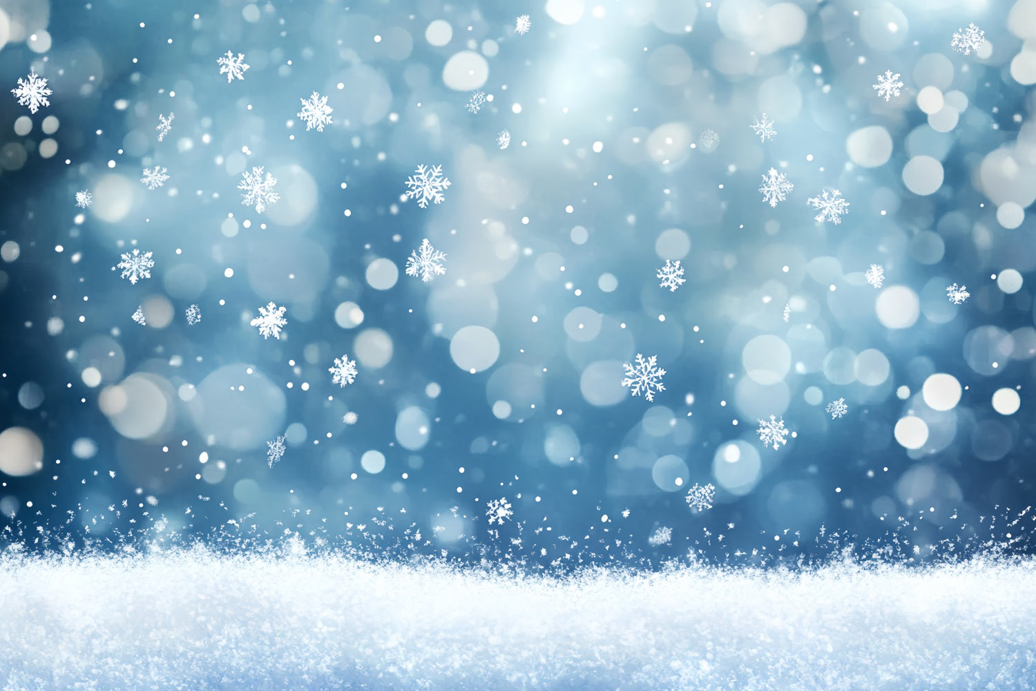 Snowflake Backdrop Falling Snowflakes and Sparkling Bokeh Lights Winter sky Backdrop UK CSH58-17