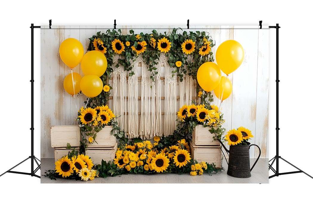 Autumn Sunflower Backdrop Boho Sunflower Balloon Decor Fall Backdrops UK CSH58-219
