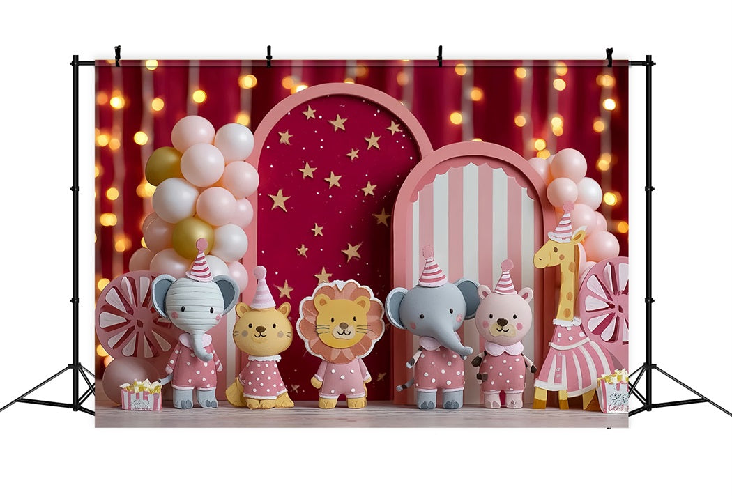 Kids Cute Backdrop Circus Animal Party Celebration Newborn Photography Backdrops UK CSH58-238