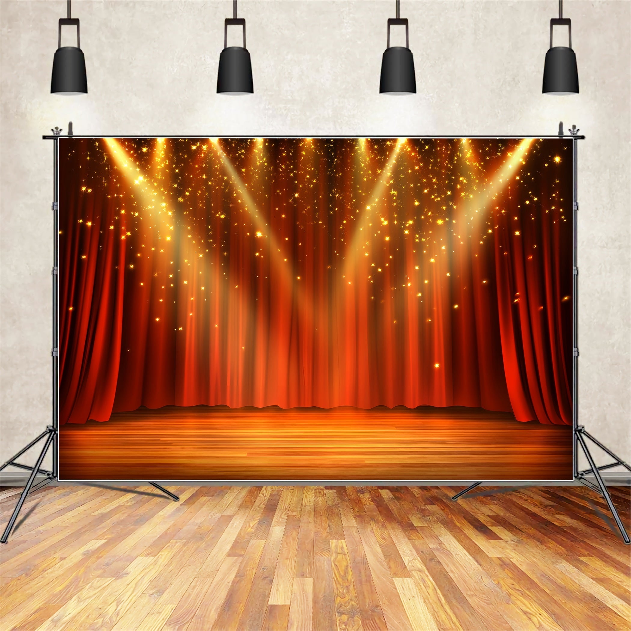 Spotlight Backdrop Red Curtain Spotlight Glow Stage Backdrop UK CSH58-244