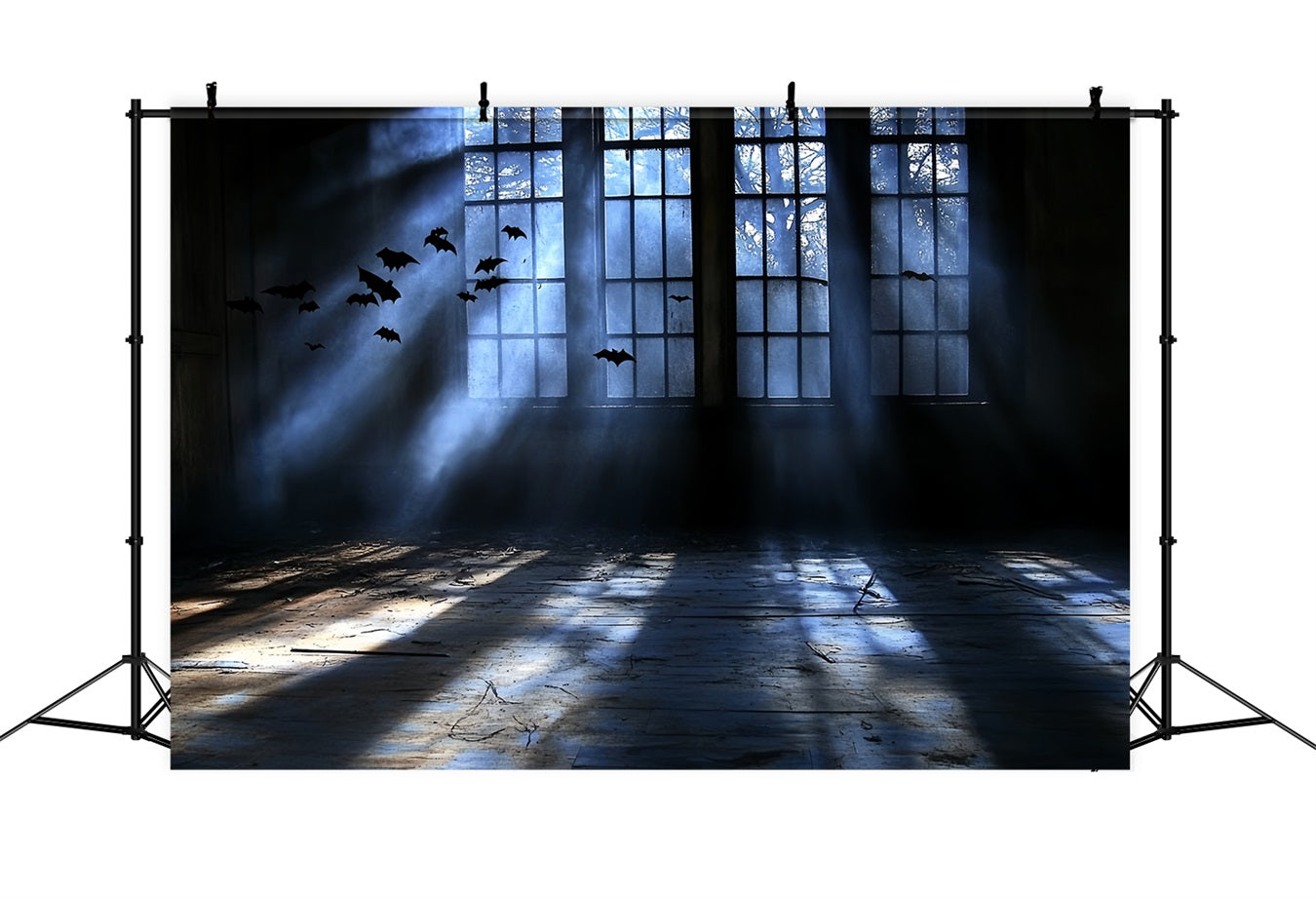 Spooky Backdrop Haunted Window Bat Shadows Halloween Backdrops UK CSH58-58