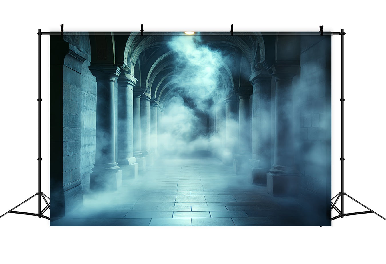 Dark Backdrop Foggy Gothic Stone Corridor Halloween Backdrop UK CSH58-74