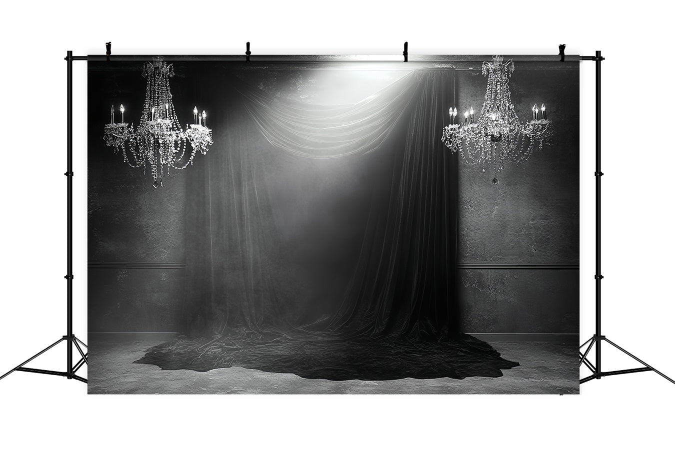 Dark Backdrop Dark Velvet Chandelier Drapes Halloween Photo Backdrop UK CSH58-76
