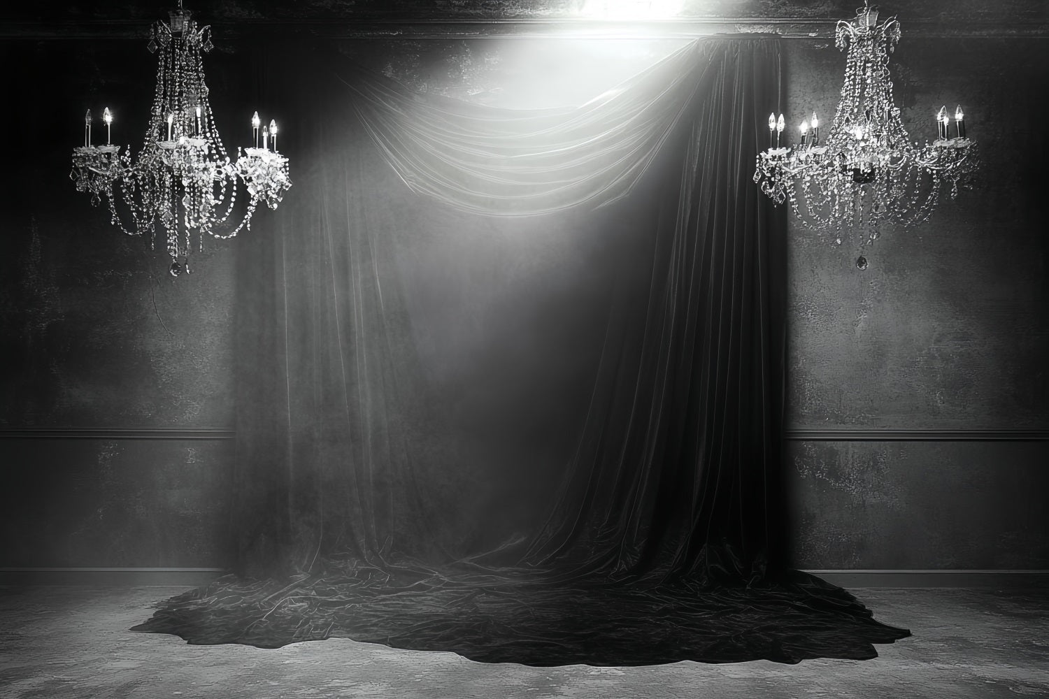 Dark Backdrop Dark Velvet Chandelier Drapes Halloween Photo Backdrop UK CSH58-76