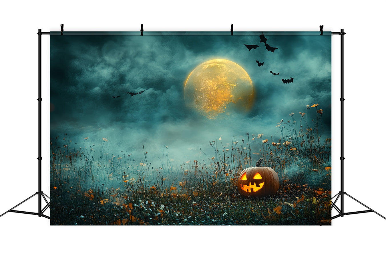 Night Sky Backdrop Pumpkin Moonlit Night Sky Halloween Backdrop UK CSH58-81