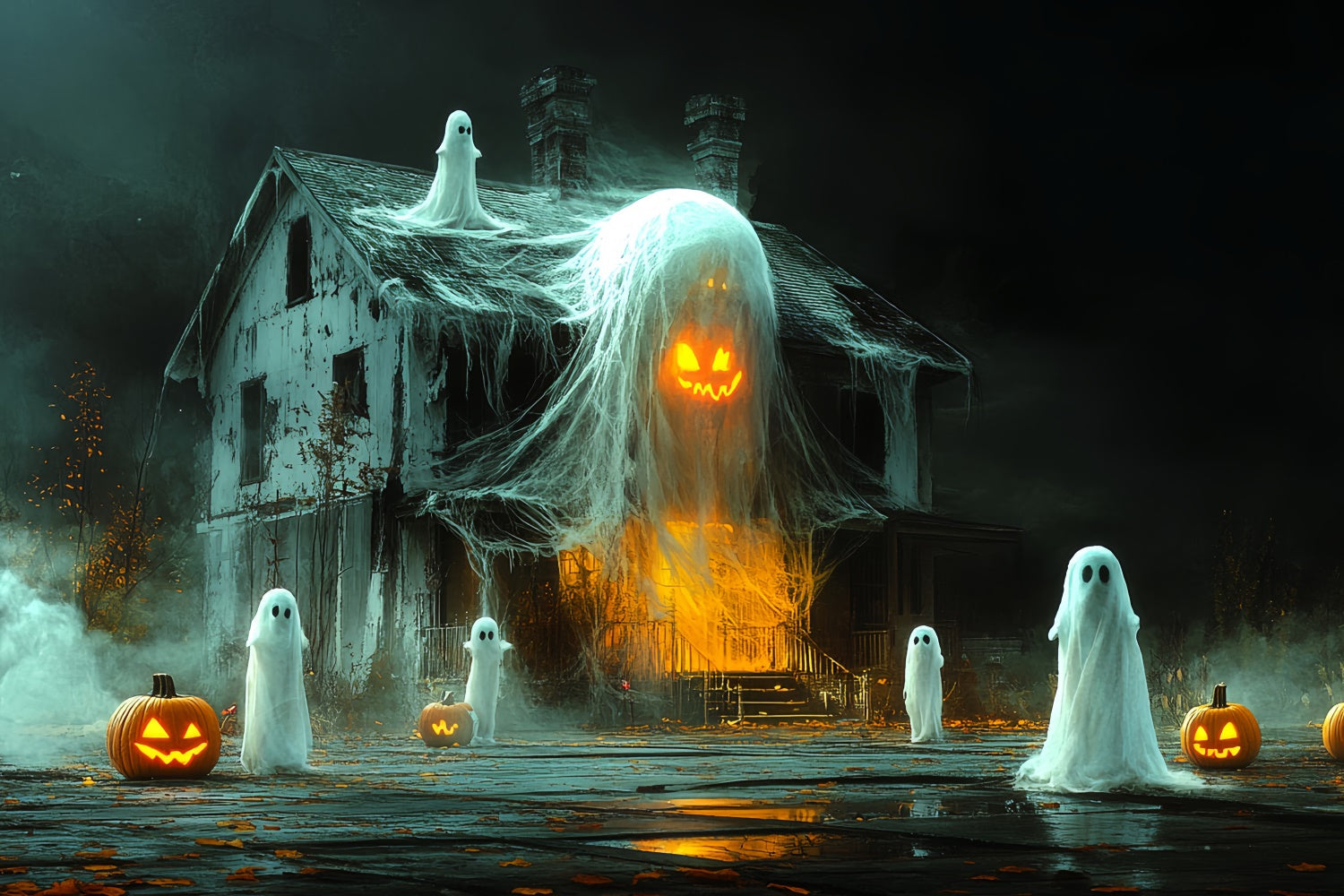 Spooky Halloween Backdrop Haunted Ghost Shack Backdrop UK CSH6-100