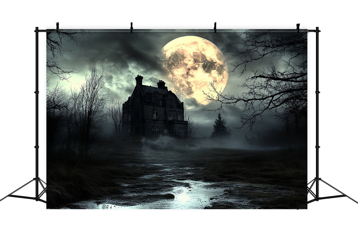 Halloween Moon Backdrop Fog Moon Horror Night Backdrop UK CSH6-105