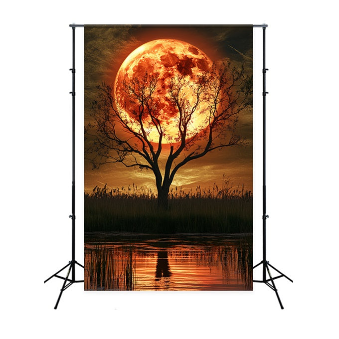 Halloween Moon Backdrop Crimson Moon Willow Backdrop UK CSH6-112