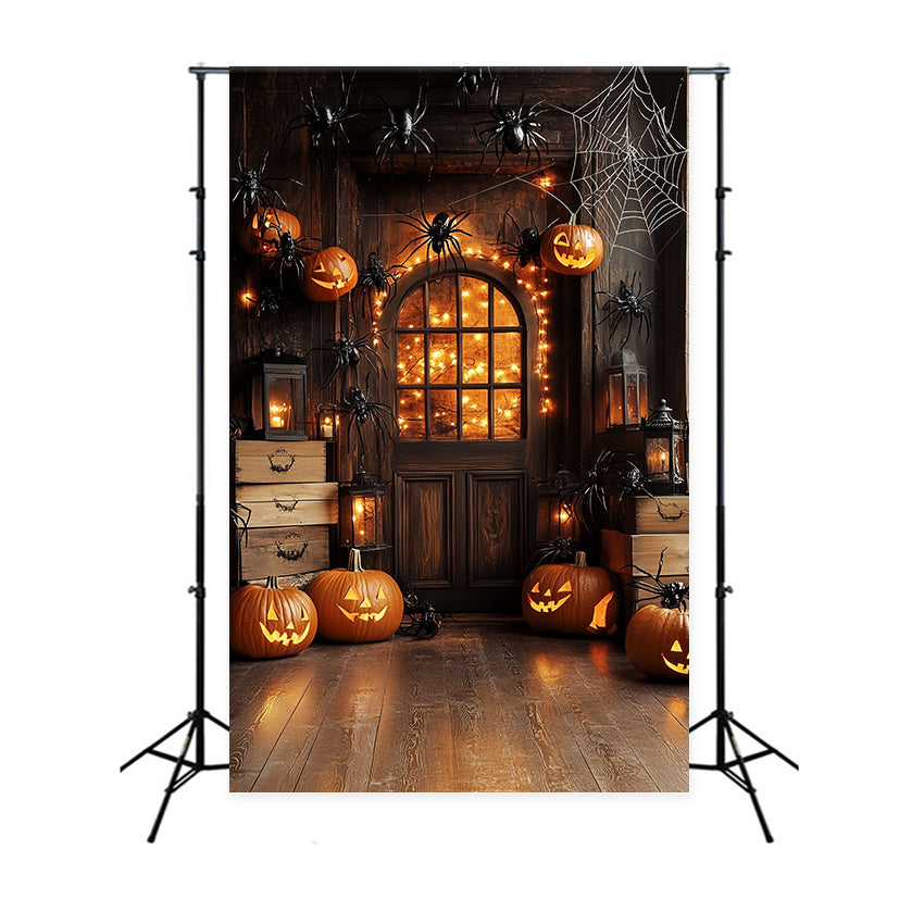 Halloween Backdrops Haunted Entry Pumpkin Spider Backdrop UK CSH6-113