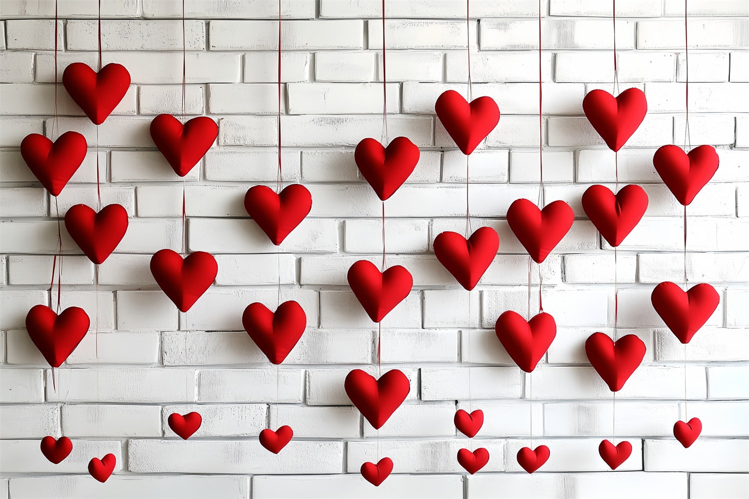 Valentine's Backdrop Minimalist Red Heart Brick Wall Backdrop UK CSH6-132