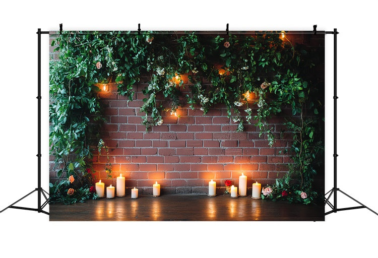 Red Brick Backdrop Candlelit Ivy Romance Backdrop UK CSH6-134